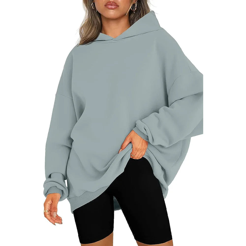Women Plus Size Hoodie- Light Green